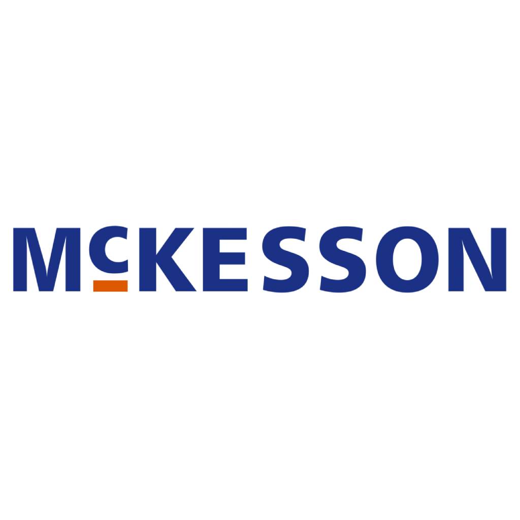 67f7bdabd9518_botox logo (9) A blue and red logo for mckesson.